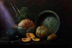 Rustic Harvest Pumpkins by UstinaGreen