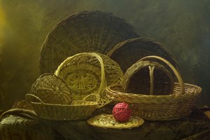Rustic Woven Baskets Still Life by UstinaGreen
