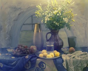 Wildflowers and Fresh Fruit