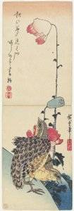 Quail and Poppies by Utagawa Hiroshige