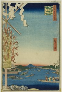 Asakusa River, Great Riverbank, Miyato River, from the series "One Hundred Famous Views of Edo" by Utagawa Hiroshige