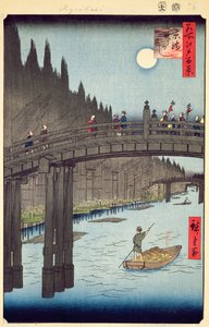 Bamboo Yards, Kyobashi Bridge from One Hundred Views of Edo by Utagawa Hiroshige
