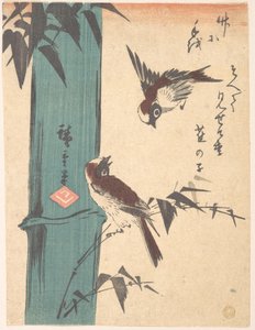 Bamboo and Sparrows by Utagawa Hiroshige