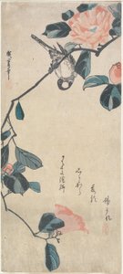 Camellia and Bullfinch by Utagawa Hiroshige