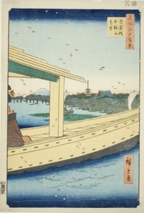 Distant View of Azuma Bridge and Kinryuzan Temple, from the series "One Hundred Famous Views of Edo" by Utagawa Hiroshige