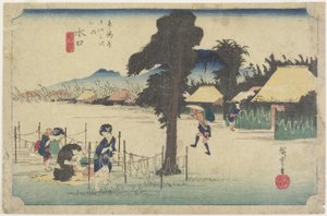 Drying Gourd Shavings, Minakuchi, c. 1833 by Utagawa Hiroshige