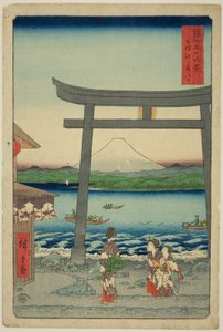 Entrance To Enoshima in Sagami Province, from the series "Thirty-six Views of Mount Fuji"
