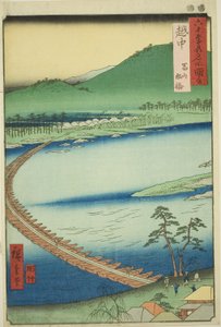 Etchu Province: Pontoon Bridge at Toyama, from the series 