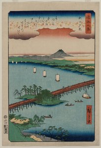 Evening Glow at Seta, from the series Eight Views of Ōmi by Utagawa Hiroshige