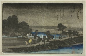 Evening Rain at Azuma Shrine, from the Series 