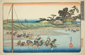 Gathering Shellfish at Low Tide at Susaki, from the Series "Famous Places in Edo"