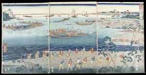 Great Scene of Fishing in the Bay by Utagawa Hiroshige