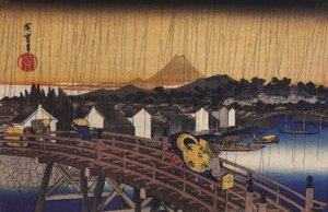 A Bridge in the Rain by Utagawa Hiroshige