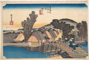 Hodogaya Station and Shinkame Bridge by Utagawa Hiroshige