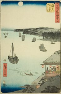 Kanagawa: View over the Sea from the Teahouses on the Hill, from the series 