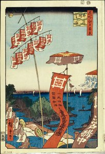 Kanasugi Bridge and Shibaura. One Hundred Famous Views of Edo