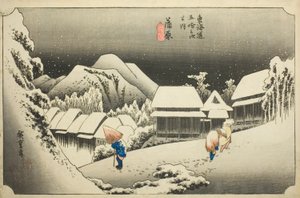 Kanbara: Evening Snow, from the series "Fifty-three Stations of the Tokaido"