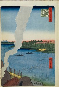 Kilns and the Hashiba Ferry on the Sumida River One Hundred Famous Views of Edo by Utagawa Hiroshige