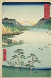 Lake Suwa in Shinano Province (from the series "Thirty-six Views of Mount Fuji")