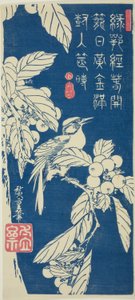 Loquat and Bird by Utagawa Hiroshige