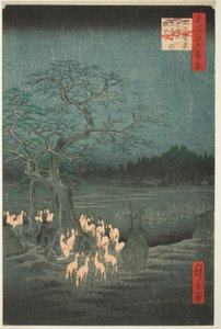 New Year’s Eve Fox Fires at the Changing Tree, from the series One Hundred Famous Views of Edo by Utagawa Hiroshige