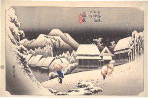 Night Snow at Kambara: Fifty-three Stations of the Tokaido