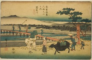 No. 66: Echikawa, from the series "Sixty-nine Stations of the Kisokaido" by Utagawa Hiroshige