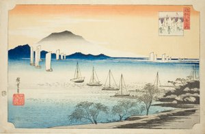 Returning Sails at Yabase, from the series "Eight Views of Omi" by Utagawa Hiroshige