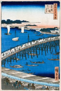 River Bank at Ryogoku Bridge One Hundred Famous Views of Edo, 1856-1858