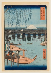 Ryōgoku in the Eastern Capital, from the series “Thirty-six Views of Mount Fuji” by Utagawa Hiroshige