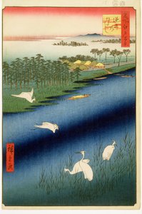 Sakasai Ferry, plate 67 from the series One Hundred Famous Views of Edo, Edo Period, Ansei Era, 1857 by Utagawa Hiroshige