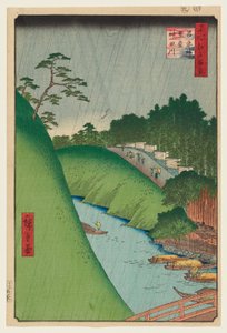 Seidō Shrine and Kanda River from Shōhei Bridge by Utagawa Hiroshige