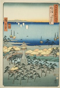 Settsu Province: Idemi Beach at Sumiyoshi, from the series "Famous Places in the Sixty-odd Provinces" by Utagawa Hiroshige