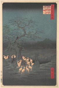Shozokuenoki Tree at Oji: Fox-fires on New Year