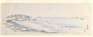 Snow Dawn at Susaki, from the Letter-Sheet set by Utagawa Hiroshige