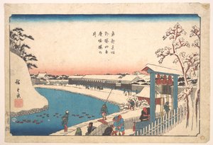 Soto Sakurada, Benkei Bori, Sakura-no-i by Utagawa Hiroshige
