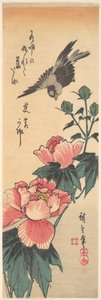 Sparrow and Hibiscus by Utagawa Hiroshige