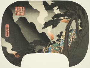 Traveling at Night in the Hakone Mountains on the Border of Izu and Sagami Provinces, from the Series 