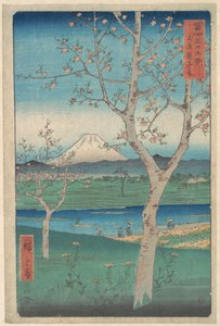 View of Mount Fuji from Koshigaya, Province of Musashi, from the series Thirty-six Views of Mount Fuji by Utagawa Hiroshige
