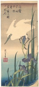 White Heron and Iris by Utagawa Hiroshige