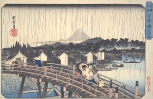 White Rain on the Nihon Bridge, from the Series Famous Places of the Eastern Capital