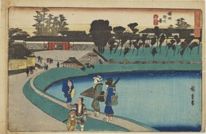"Outside Sakurada Gate" from the Series "Outstanding Views of Edo" by Utagawa Hiroshige