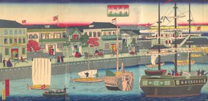 View of the Seafront in Yokohama, 1870