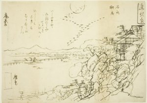 Sketch for Autumn Moon at Ishiyama Temple, from the series 
