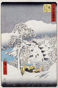 Characters under the snow, Japan - Japanese print by Hiroshige Utagawa - 19th century