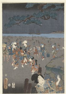 Collecting Shells on the Beach of Akashi by Utagawa Kunisada (I)