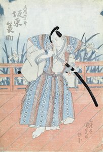 The Actor Bando Tokuke as Takahastu Yajuro, a Samurai by Utagawa Kunisada
