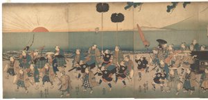 Boys Play-acting a Daimyo Procession by Utagawa Kuniyoshi