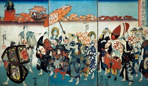 Brave Kuniyoshi with his Paulownia Design, 1848 by Utagawa Kuniyoshi