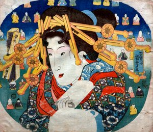 Courtesan, Series: Modern Three Hardships for Women, c.1833 by Utagawa Kuniyoshi